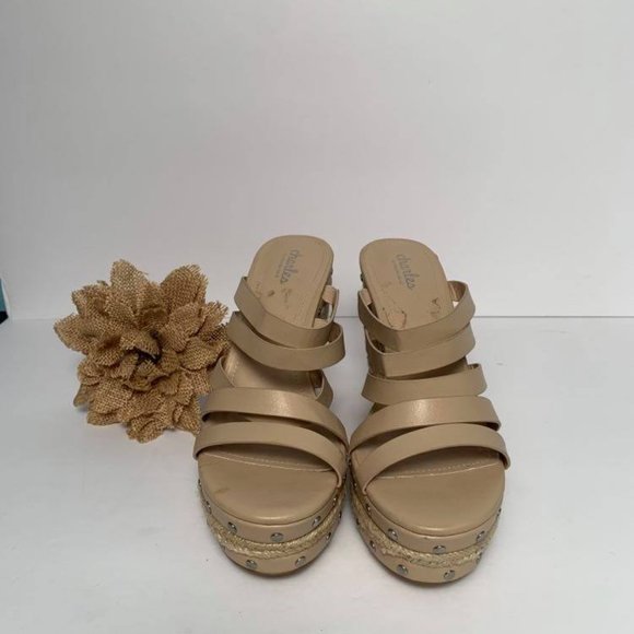 Charles by Charles David Tan Strappy Wedge Heels Size 10M NEW - Picture 2 of 4